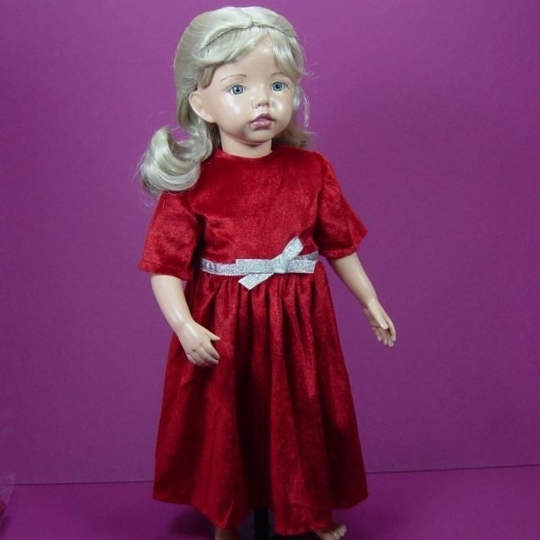 Robe en velour rouge