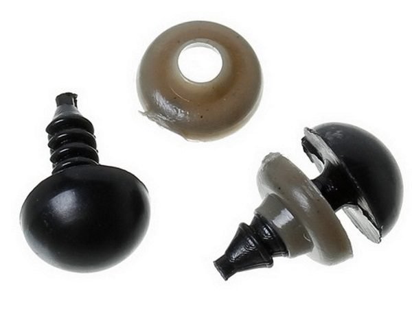 Lot de 5 paires de yeux noirs 10mm