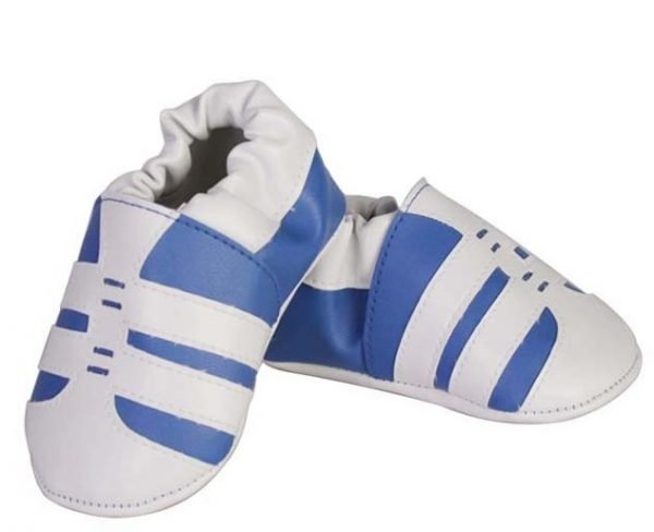 Chaussure blanche bleu