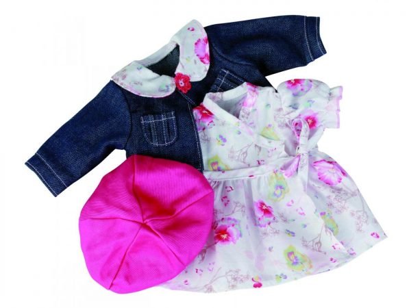 Robe d'été avec blouson jeans et bonnet - pour bébés de 42-46 cm - Gotz
