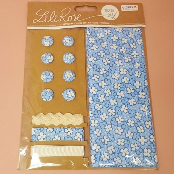 Lot tissus boutons ruban Lili Rose