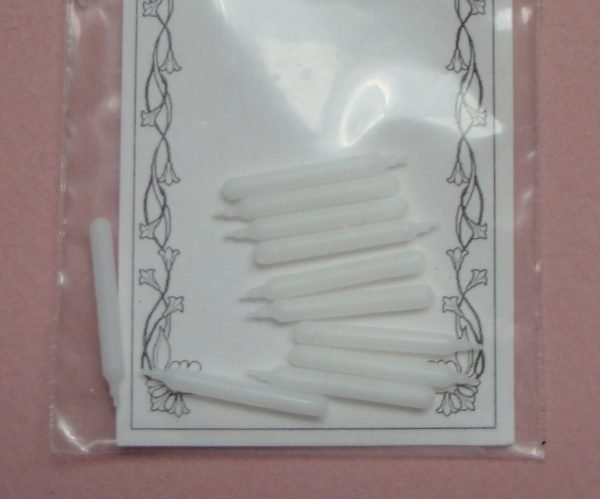 Bougeoir en métal doré avec 9 bougies et 1 sachet de 12 autres pour poupée ancienne contemporaine – Image 2