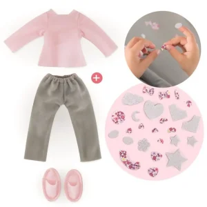 Corolle - FPR74 - Ensemble pyjama et chausson à customiser pour poupée Ma Chérie Création